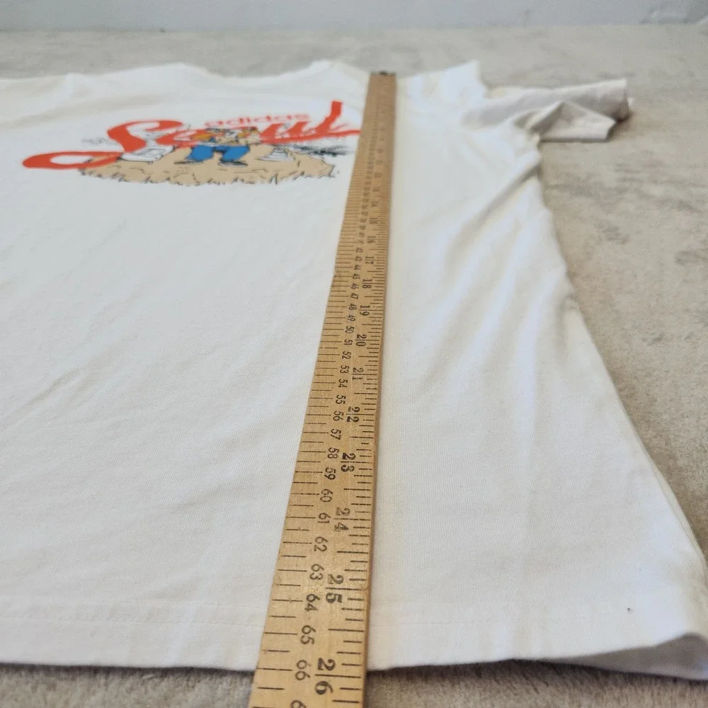 Adidas Seoul Athletic Club Shirt Mens Medium Mascot Korea White Cotton Tee